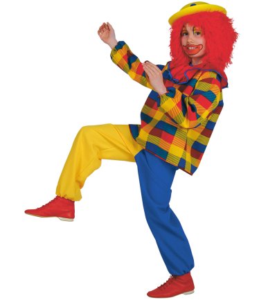 Kinderkostüm "Clown Peppi", Hose und Oberteil, Fasching, Karneval, Kindermaskenball