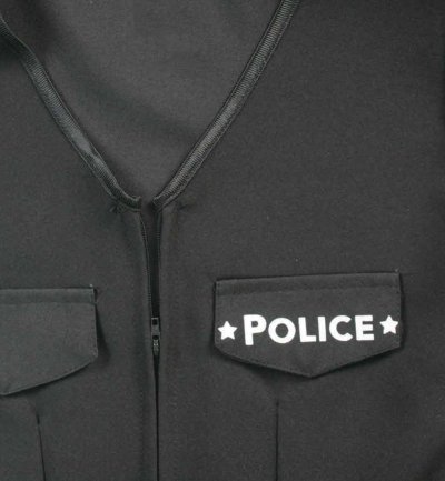 Kinderkostüm Polizistin Kleid in schwarz