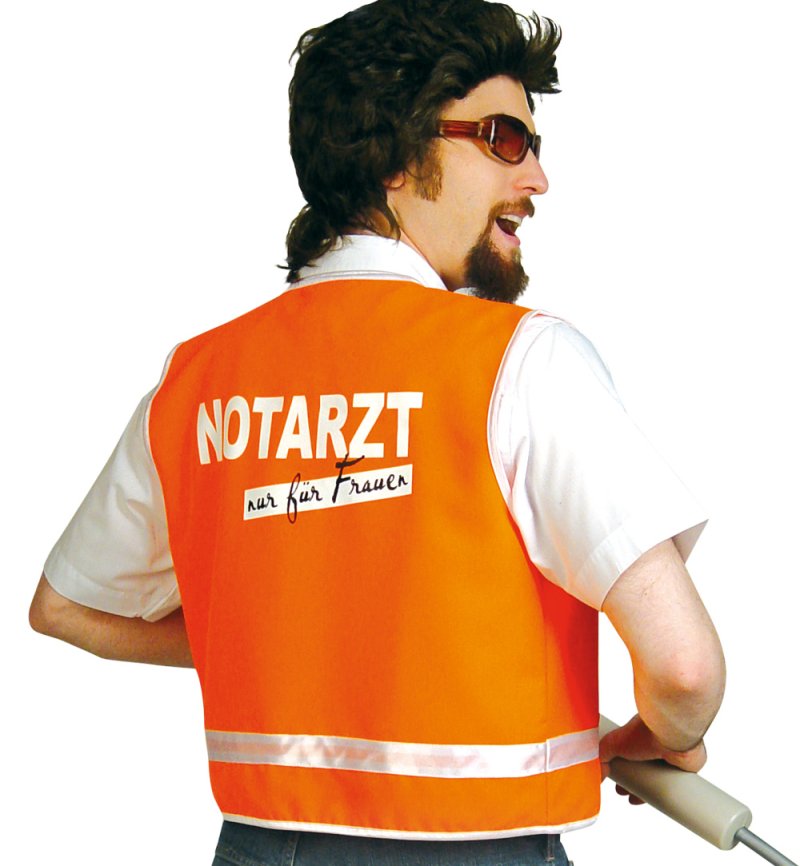"Weste Notarzt" Kostüm für Herren Warnweste Karneval Mottoparty