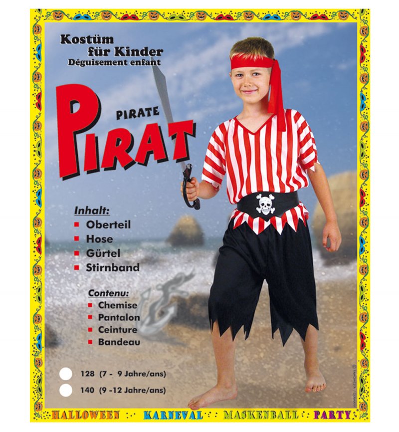 Piraten-Set für Kinder, Gr. 128