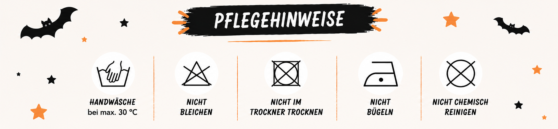 Pflegehinweise f&uuml;r das schwarze Fledermaus-Cape
