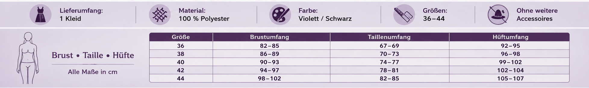 Hexenkleid Violetta mit silberfarbener Schnalle und asymmetrischem gezacktem Saum