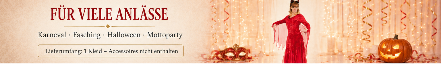 Rotes Teufelchen-Kleid für Halloween und Karneval