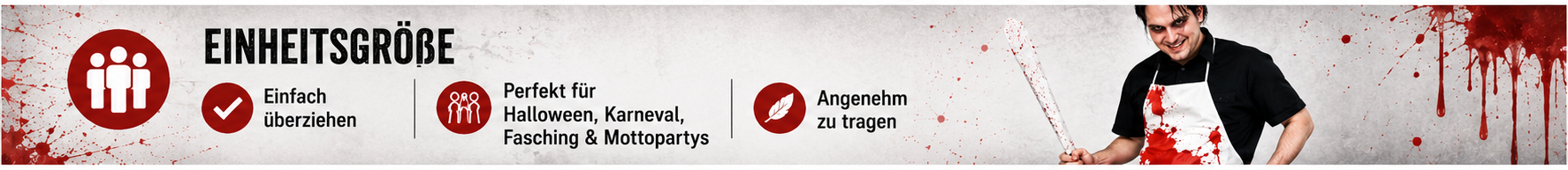 Schlachter Schürze in Einheitsgröße für Halloween und Mottopartys