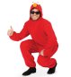 Preview: Erwachsenenkostüm Kuschelmonster Overall in rot mit Kapuze Onesie