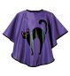 Preview: Kostüm Umhang mit schwarzer Katze – lila Cape für Mädchen – Verkleidung für Halloween, Fasching & Karneval