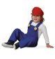 Preview: Klempner-Latzhose in blau mit roter Mütze – Blaues Outfit für kleine Handwerker, Gr. 104-128, Partyoutfit