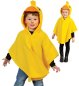 Preview: Kinder Kostüm Ente – gelber Fleece Poncho mit Kapuze – Enten Cape für Karneval, Fasching & Mottopartys