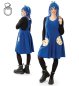 Preview: Keks Krümel oder Kuschel für Erwachsene Buntes Monster Kleid für Erwachsene - Lustige Kleider mit Haarreif in blau oder rot, knielang