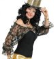 Preview: Netzbluse gold schwarz schulterfrei