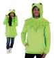 Preview: Frosch Hoodie für Erwachsene, Unisex – Kuscheliger Pullover aus weichem Fleece mit Kapuze, praktischen Taschen und witzigem Frosch-Design