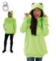 Preview: Frosch Hoodie für Erwachsene, Unisex – Kuscheliger Pullover aus weichem Fleece mit Kapuze, praktischen Taschen und witzigem Frosch-Design