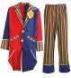Preview: Clown Kostüm für Erwachsene – 2-teiliges Kostüm mit bunter Frackjacke & Streifenhose – Fasching Zirkus Verkleidung Unisex