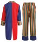 Preview: Clown Kostüm für Erwachsene – 2-teiliges Kostüm mit bunter Frackjacke & Streifenhose – Fasching Zirkus Verkleidung Unisex