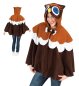 Preview: Eulen Poncho – Eule, Uhu, Weicher Fleece-Umhang mit Kapuze für Erwachsene, Einheitsgröße