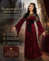 Preview: Mittelalter Damenkostüm Dunkelrot – 2-teiliges Prinzessin Kleid mit Gürtel