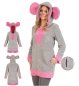 Preview: Oberteil Maus Mäuschen Grau Pink mit Kapuze Damenoberteil Verkleidung für viele Gelegenheiten