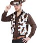 Preview: Herrenkostüm Plüschweste mit Pferdemuster Cowboy