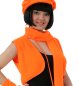 Preview: Damenkostüm-Set Plüsch Weste mit Hot-Pants in orange