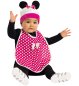 Preview: Baby Kostüm Süße Maus Lätzchen mit Mütze pink weiß