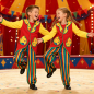 Preview: Kinder Clownkostüm bunt – 2-teiliger Clown Anzug für Fasching & Karneval, Gr. 92–116
