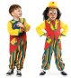 Preview: Farbenfrohes Clownkostüm für Mädchen und Jungen