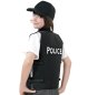 Preview: Kinderweste POLICE, Sicherheitsweste Polizei, Spiel-Weste, Fastnachts-Kostüm-Kinder, schwarze Weste, weiße Schrift, Verkleidung