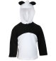 Preview: Kinder-Kostüm "Panda", Oberteil mit Kapuze und süßen Öhrchen in schwarz-weiß