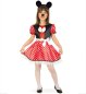 Preview: Kinder-Kostüm "Mausi" Kleid und Gürtel schwarz rot weiße Punkte Mäuschen