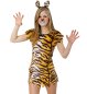 Preview: Kinderkostüm Tiger Kleid in braun-weiß mit Tigermuster