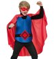 Preview: Kinderkostüm Super Hero Umhang Brustpanzer Maske Superheld Blau Rot Gr 104/116 - 128/140