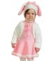 Preview: Kinderkostüm Schäfchen Kleid & Mütze mit Ohren in rosa & weiß Schaf Lamm