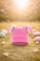 Preview: Kinderkostüm Hase Latzhose in rosa und Mütze mit Hasenohren Häschen
