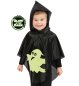 Preview: Kinder Geister-Cape schwarz nachtleuchtend – Glow-in-the-Dark, Gr. 104/116