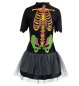Preview: Kinder Skelett Kostüm Kleid bunt nachtleuchtend für Mädchen GID Halloween Monster Knochen Verkleiden für viele Gelegenheiten