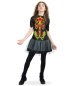 Preview: Kinder Skelett Kostüm Kleid bunt nachtleuchtend für Mädchen GID Halloween Monster Knochen Verkleiden für viele Gelegenheiten