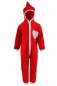Preview: Weihnachten Kinder Overall mit Kapuze rot weiß Schlafanzug Gr 92 & 104