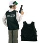 Preview: Kinderkostüm "Weste Polizei schwarz", Kinderfasching, Karneval, Mottoparty
