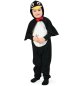 Preview: Kinderkostüm Pinguin Overall in schwarz-weiß und Cape mit Kapuze und Gesicht