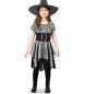 Preview: Hexenkostüm Kinder Mädchen Silber Schwarz Halloween Hexe Zauberer Cosplay Rollenspiel Verkleidung