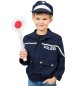 Preview: Faschingskostüm Polizeijacke für Kinder – Blau Ordnungshüter langarm Polizist Uniform mit Mütze und Kelle