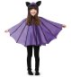 Preview: Kinder - Kapuzenponcho Fledermaus lila Cape Bat Umhang mit Kapuze und Ohren Verkleidung für viele Gelegenheiten