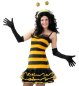 Preview: Damenkostüm Biene Kleid in gelb-schwarz gestreift mit Rüschen Bienchen