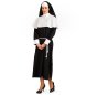 Preview: Damenkostüm Nonne – Authentisches Ordensschwester-Outfit in Schwarz-Weiß mit Kopfbedeckung und Kordel, Kloster-Look, für Verkleidungen aller Art