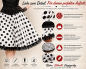 Preview: Rockabilly Rock 50er Jahre Schwarz Weiß| Vintage Tellerrock im Rock'n'Roll Stil mit klassischem Polka-Dot-Muster