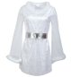 Preview: Damenkostüm "Engel" 2-tlg. Kleid mit Gürtel weiß-silber