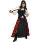 Preview: Damenkostüm Rock Piratin schwarz-rot gestreift Totenkopf Frauen-Kostüm