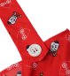 Preview: Damenkostüm Mainz 1-teilig Latzhose in rot mit Mainzer Wappen und Schwellkopp