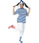 Preview: Kurzarm "Ringel-Shirt" blau/weiß, Fasching, Karneval, Mottoparty