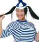 Preview: Kurzarm "Ringel-Shirt" blau/weiß, Fasching, Karneval, Mottoparty